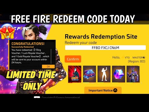 FREE FIRE REDEEM CODE TODAY | TODAY REDEEM CODE IN FREE FIRE | FF REDEEM CODE TODAY 🔥