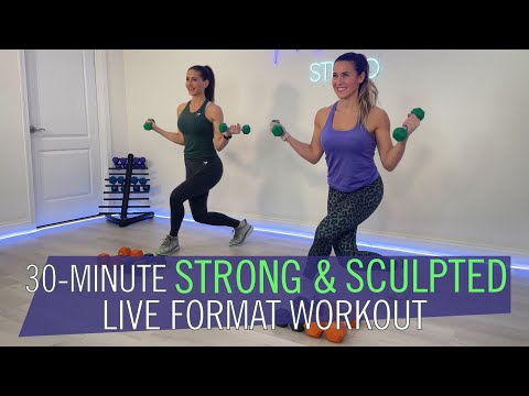 30-MINUTE LOW IMPACT STRONG & SCULPTED DUMBBELL WORKOUT / LIGHT VS. HEAVY WEIGHTS / MUSCLE BUILDING