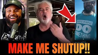 White Guy Challenges Race Hustler Wearing “White People do Something” T-Shirt 