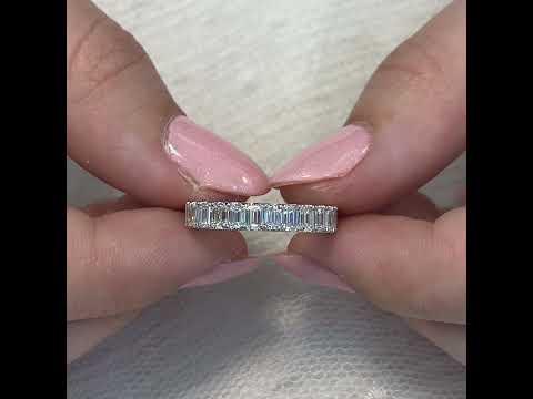 Super Low Profile Emerald Cut Eternity Band