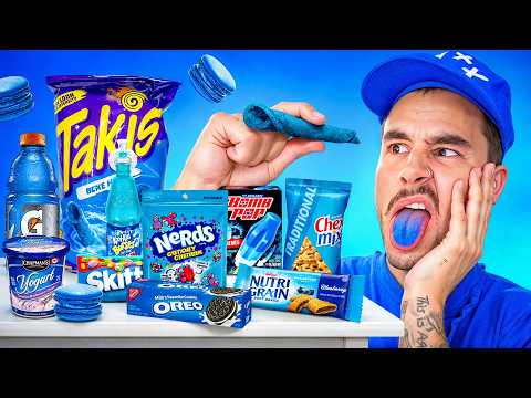 I Tried Eating ONLY Blue Foods For 24 HOURS