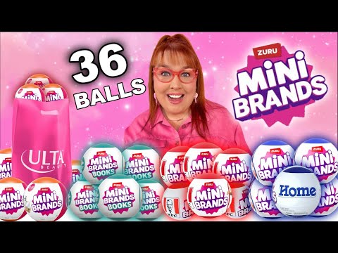 UNBOXING 36 MINI BRANDS BALLS! Mini Brands Ulta! Mini Brands Home! Mini Brands Books & KFC!!