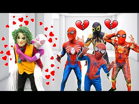 KID SPIDER MAN Rescue Bride & All Superhero || What If 8 SPIDER-MAN & JOKER in 1 HOUSE ??