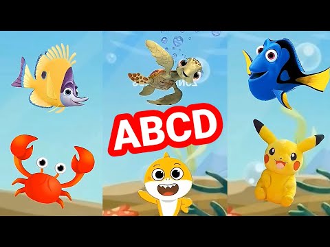 Ocean Abc song with Animals Sea Dolphin octopus Baby Shark kids song