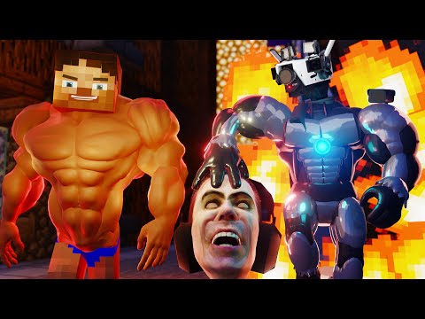 TV Muscleman Teaches Weakling Steve - Minecraft Animation