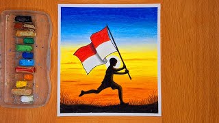 Gambar Tema Kemerdekaan Mudah pakai Krayon Titi Isi 12