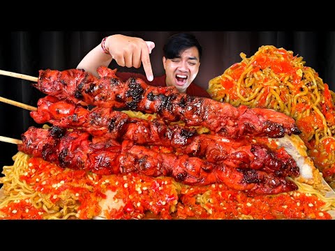 GILAA 🥵🔥 MUKBANG SATE AYAM JUMBO XXL + INDOMIE AYAM GEPREK 100 CABE PEDAS