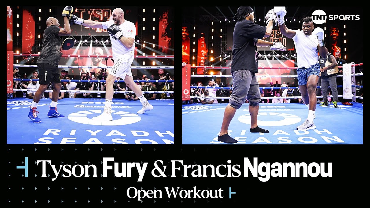 🥊Tyson Fury & Francis Ngannou Showcase their boxing prowess ahead of their heavyweight fight