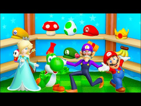 Mario Party Superstars MiniGames Rosalina Vs Waluigi Vs Mario Vs Yoshi (Master Difficulty)