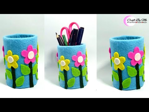 Membuat Tempat Pensil dari Kain Flanel dan Kaleng Bekas // Ide Kreatir Tempat Pensil