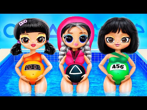 Squid Game Dolls Became Mommies! DIYs for LOL OMG