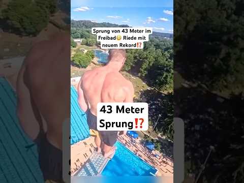 Neuer Rekord⁉️😳 Riede mit 43 Meter Sprung im Freibad! #freibad #sprung