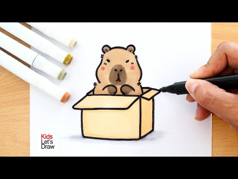 Cómo dibujar un CAPIBARA en una Caja de Cartón