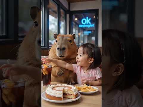 Capybara I want to eat potato chips baby soak it to taste good Capybara Are you sure Cute pet de