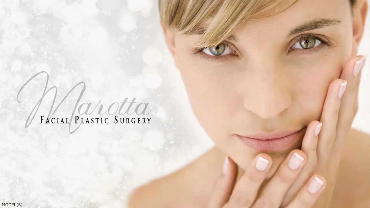 Model promoting Marotta Facial Plastic Surgery services.