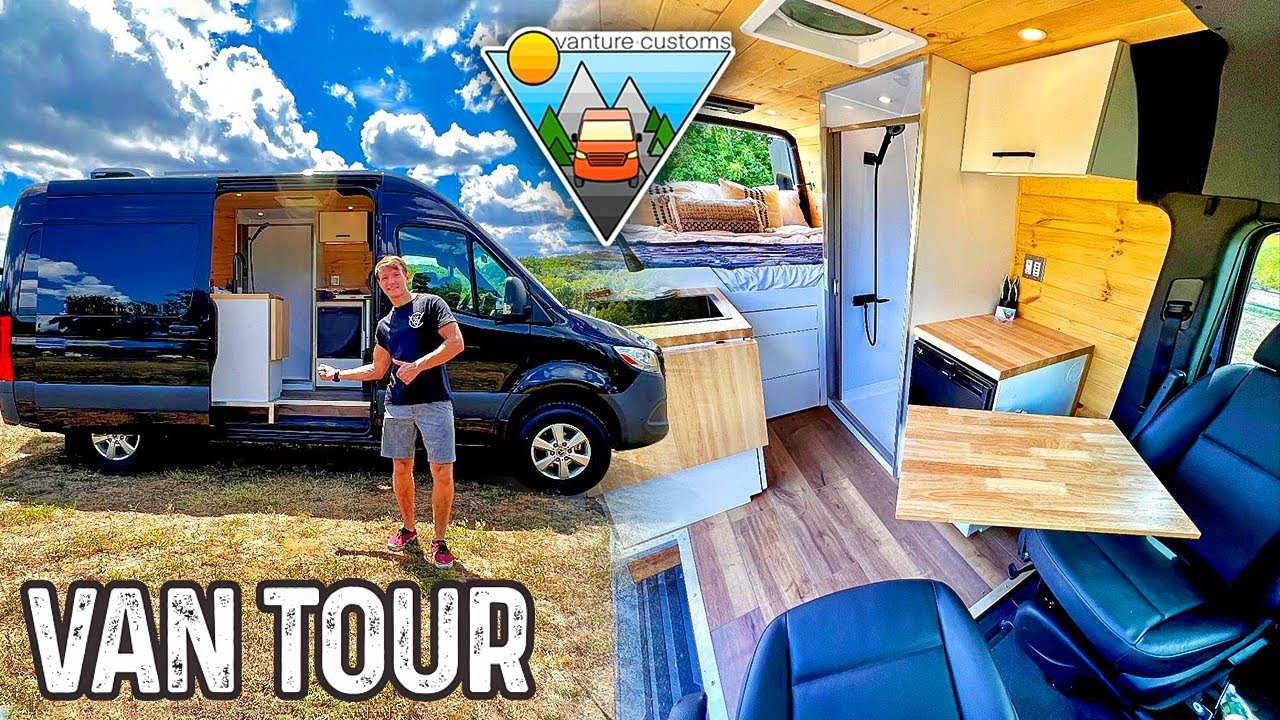 SMALLEST Sprinter Campervan with Full Shower, Kitchen, Dining & Garage