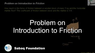 Problem on Introduction to Friction