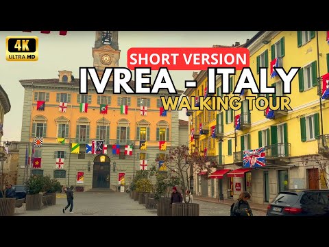 SHORT VERSION IVREA: Pre-Carnival Highlights - The Battle of the Oranges in Walking Tour 4K 🍊🎉