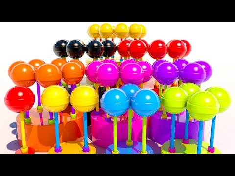 Learning Numbers with 3D Lollipops for Kids and Children