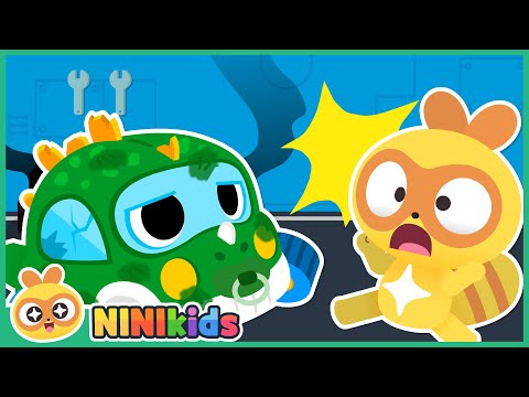 Ouch! My toy car is sick😢 Can you fix the car? 🛠ㅣCar repair play, car mechanicㅣNinikids