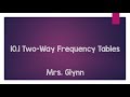 Two-Way Frequency Tables Concepts