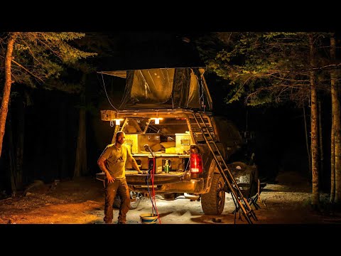 Camping in High Winds With Rooftop Tent - Overland Truck Camping Adventure