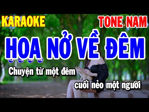 Karaoke Hoa Nở Về Đêm Tone Nam | Nhạc Sống Beat Mới Dễ Hát