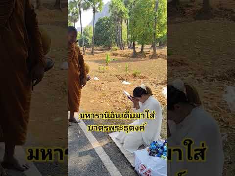 มหารานีอินเดียมาใส่บาตรพระธุดงค์ #พระอาจารย์จรันอนังคโณ #พระธุดงค์ #อินเดีย