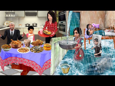 Heavy Rain Floods Rich Vs Poor Life Garib Vs Amir Ka Zindagi Hindi Kahani Moral Stories Comedy Video