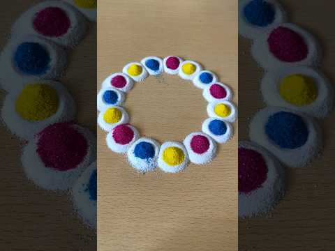 Innovative New Style Rangoli | Rangoli Making | colour combinations #youtube #satisfying #rangoli