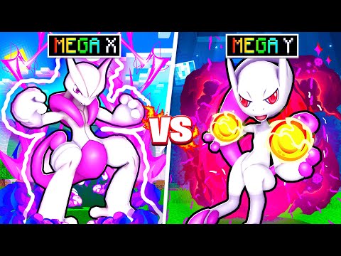 Mega MEWTWO X Vs Mega MEWTWO Y In Minecraft PIXELMON!