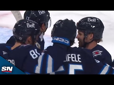 Jets' Slick Passing Gives Mark Scheifele Wide-Open Net vs. Kings