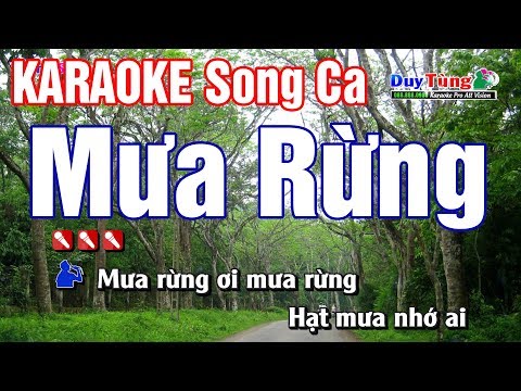 karaoke || Mưa Rừng – Song ca || Nhạc Sống Duy Tùng