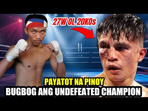 PAYATOT na PINOY BINUGBOG ang UNDEFEATED MEXICAN KO Artist 27W OL 20KOs
