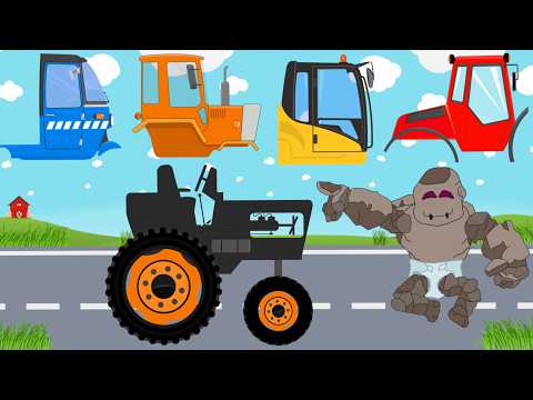 What cabins ? Jcb Excavators and Construction Machinery try to match vehicles | Vehicles videos