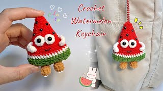 Crochet Watermelon Keychain 🍉| Cute & Easy | Móc Len Móc Khoá Dưa Hấu