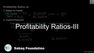 Profitability Ratios-III