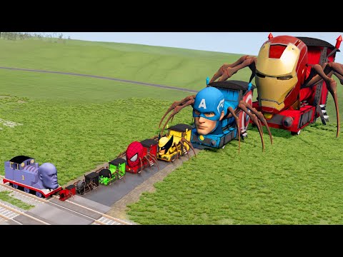 Big & Small Choo-Choo Avengers vs Thanos the Tank Engine Train | BeamNG.Drive