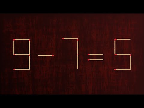 Move only 1 stick to make equation correct | Matchstick Puzzle 9-7=5