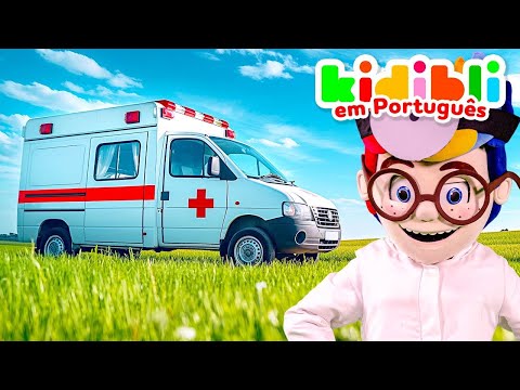 As crianças brincam com uma ambulância de verdade | As crianças fingem brincar! ⛑ Kidibli