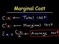 Marginal Cost and Average Cost Concepts