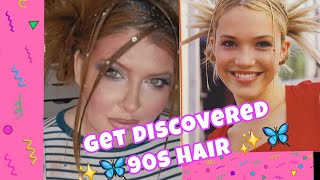 How to Get the Cutest  Y2K Pop Princess Hair |  90 shairtutorial + Glitter + Zigzag Part✨️🦋