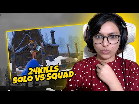 24 kills Solo vs Squad | Solo vs Squad Funny PUBG Live Highlights