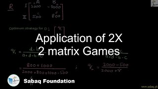 Application of 2X 2 matrix Games