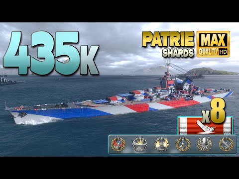 Battleship Patrie  Huge damage on map North   World of Warships