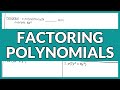 Factoring GCF Mastery Challenge