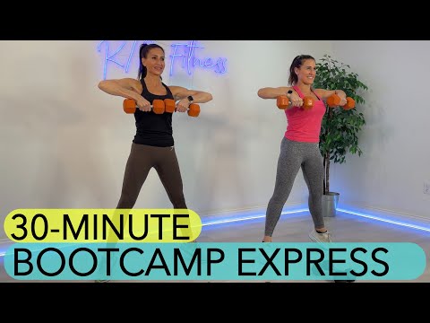 30-MINUTE  EXPRESS BOOTCAMP/ STRENGTH + CARDIO / DUMBBELL WORKOUT / NO-JUMPING MODIFICATIONS