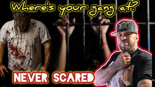 White Gang member beaten as his Gang hid.