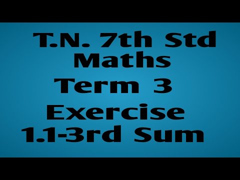 T.N. 7th Std Term3, Exercise 1.1- 3rd Sum