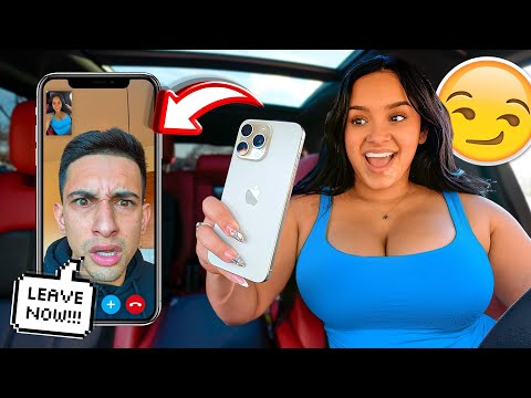 FACETIMING MY BOYFRIEND WHILE WEARING A SUPER PUSH UP TOP IN PUBLIC! *HE SNAPS*